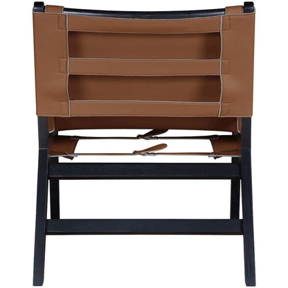 Rawlins Cognac Vegan Leather Upholstered Accent Chair