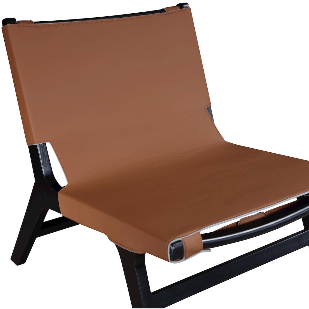 Rawlins Cognac Vegan Leather Upholstered Accent Chair