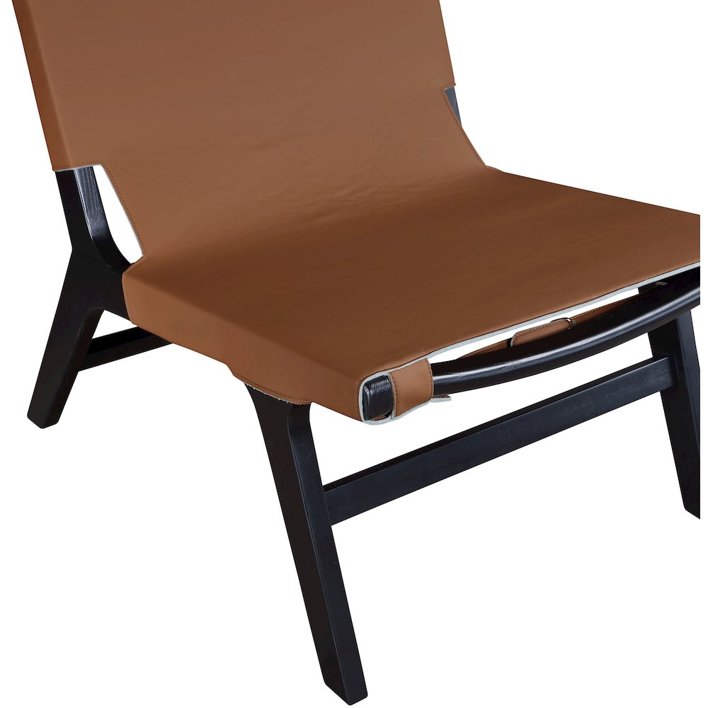 Rawlins Cognac Vegan Leather Upholstered Accent Chair