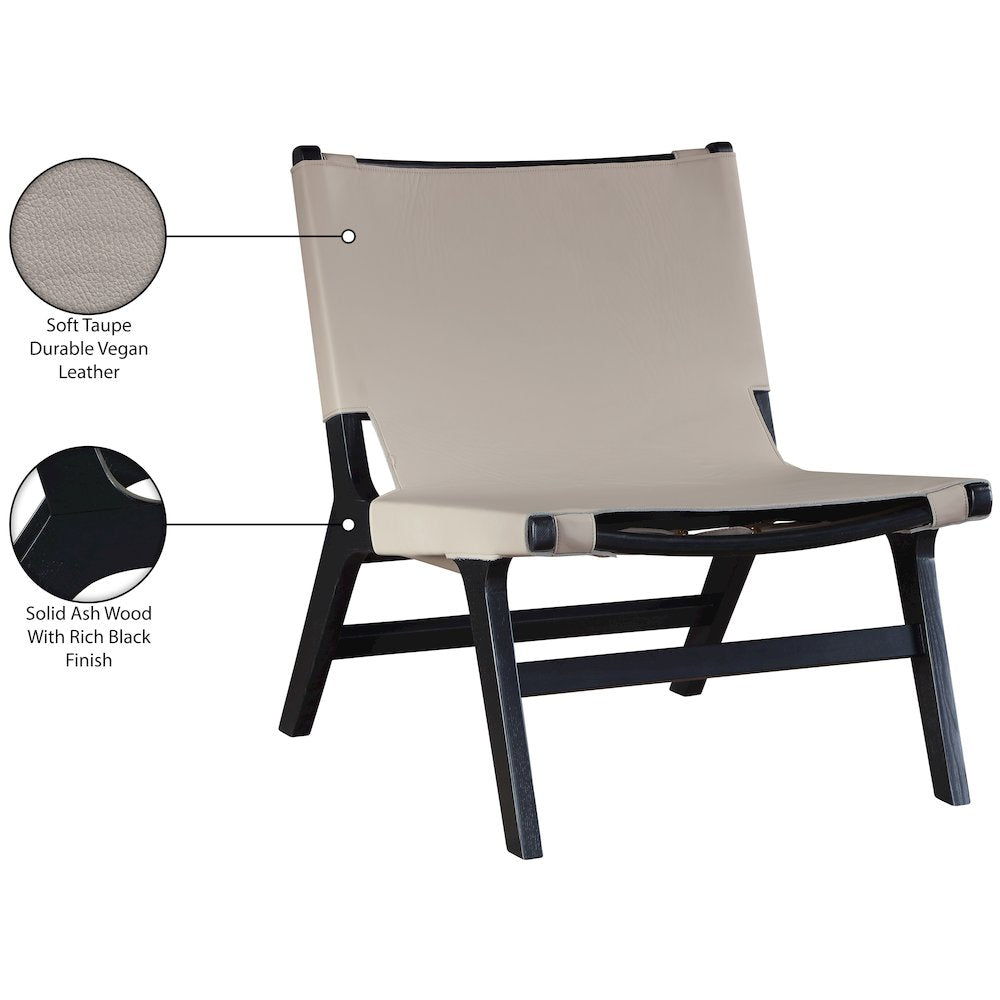 Rawlins Taupe Vegan Leather Upholstered Accent Chair