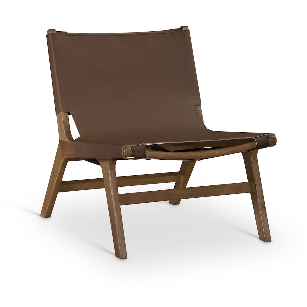 Rawlins Brown Vegan Leather Upholstered Accent Chair