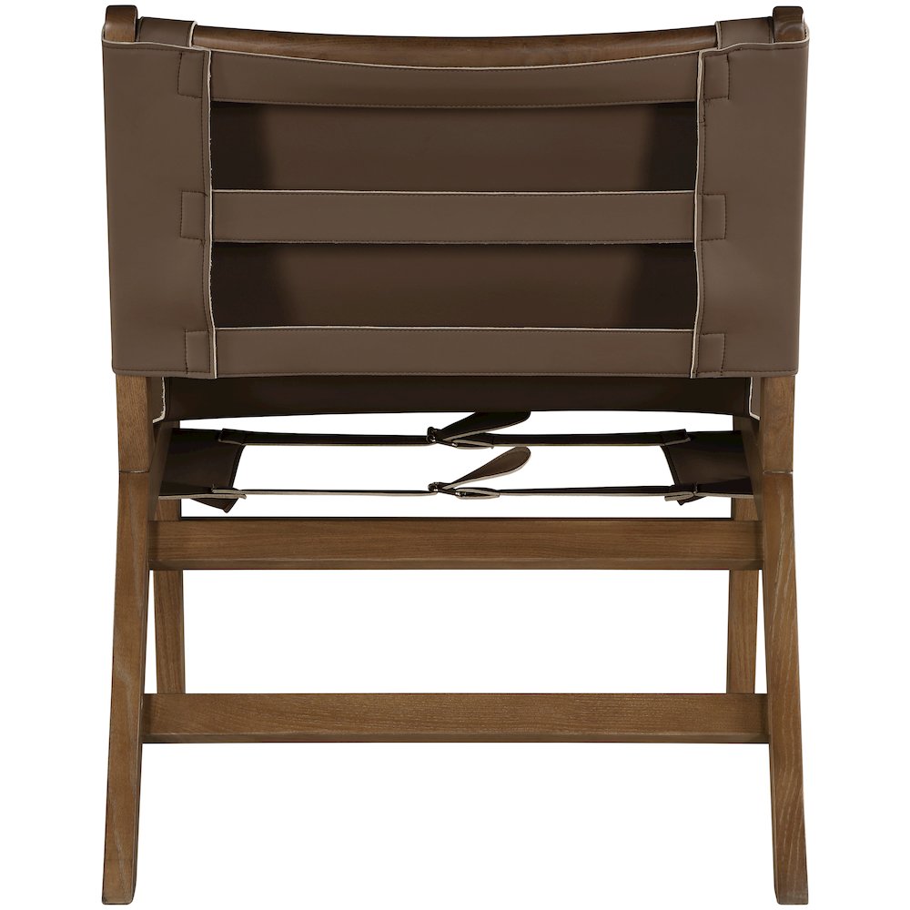 Rawlins Brown Vegan Leather Upholstered Accent Chair