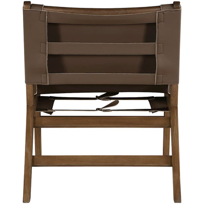 Rawlins Brown Vegan Leather Upholstered Accent Chair