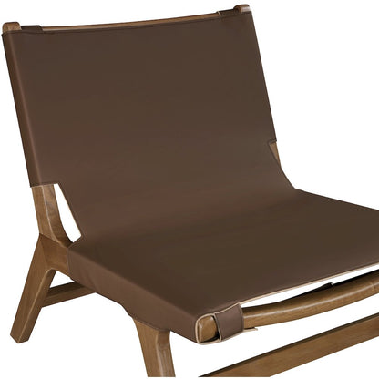 Rawlins Brown Vegan Leather Upholstered Accent Chair