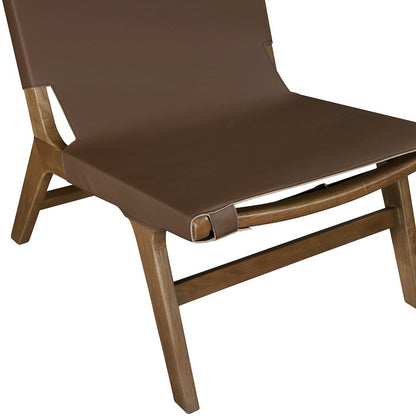 Rawlins Brown Vegan Leather Upholstered Accent Chair