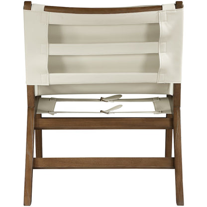 Rawlins Cream Vegan Leather Upholstered Accent Chair