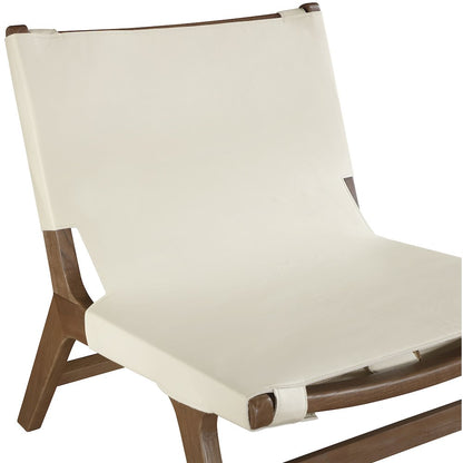 Rawlins Cream Vegan Leather Upholstered Accent Chair