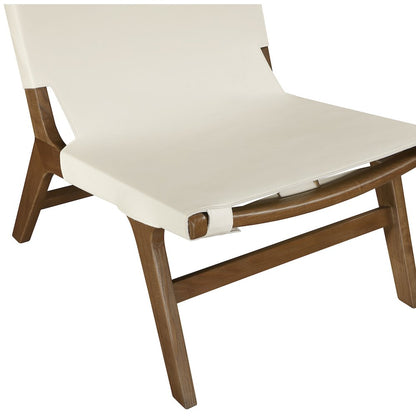 Rawlins Cream Vegan Leather Upholstered Accent Chair