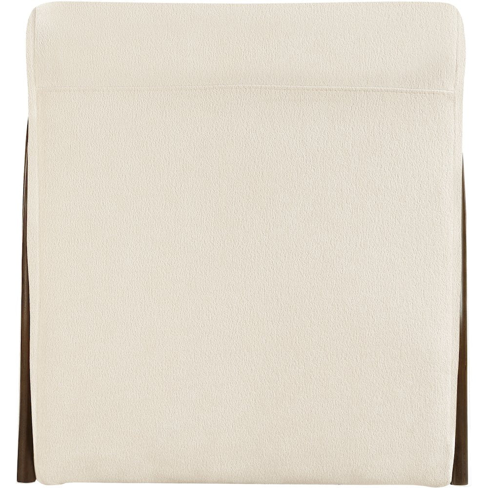 Neria Cream Chenille Fabric Upholstered Swivel Accent Chair
