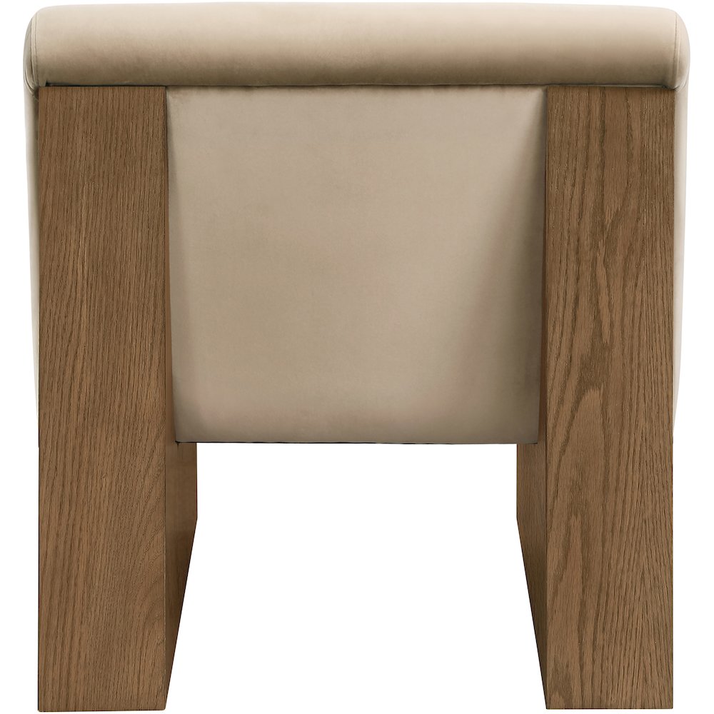 Vantage Beige Velvet Performance Fabric Upholstered Accent Chair