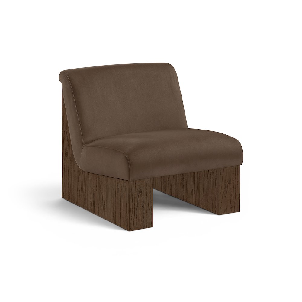 Vantage Brown Velvet Performance Fabric Upholstered Accent Chair