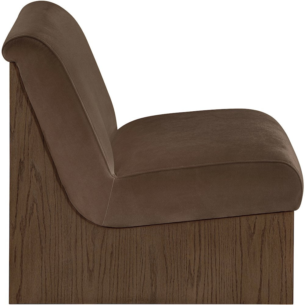 Vantage Brown Velvet Performance Fabric Upholstered Accent Chair