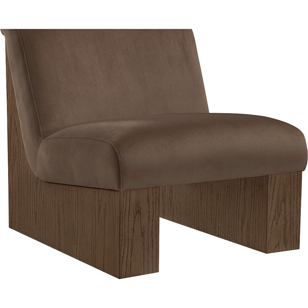Vantage Brown Velvet Performance Fabric Upholstered Accent Chair