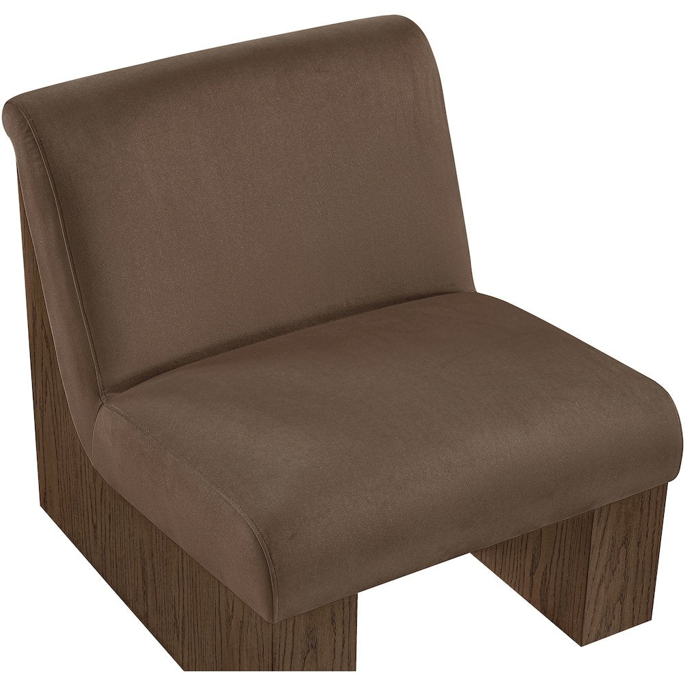 Vantage Brown Velvet Performance Fabric Upholstered Accent Chair