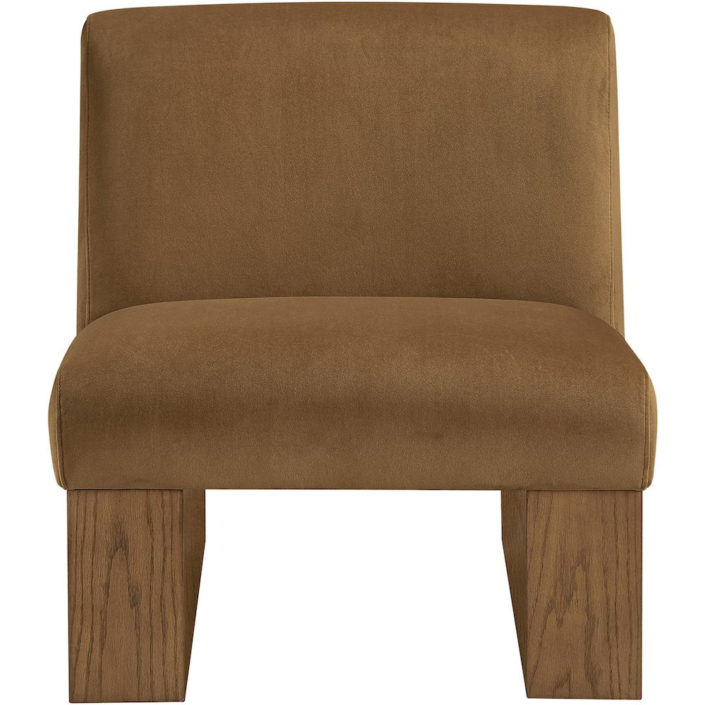 Vantage Saddle Velvet Performance Fabric Upholstered Accent Chair