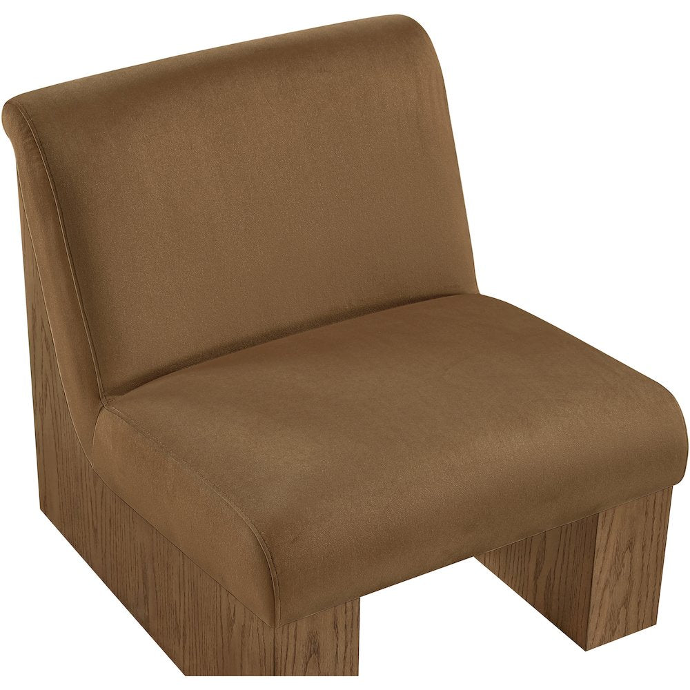 Vantage Saddle Velvet Performance Fabric Upholstered Accent Chair
