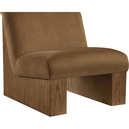 Vantage Saddle Velvet Performance Fabric Upholstered Accent Chair