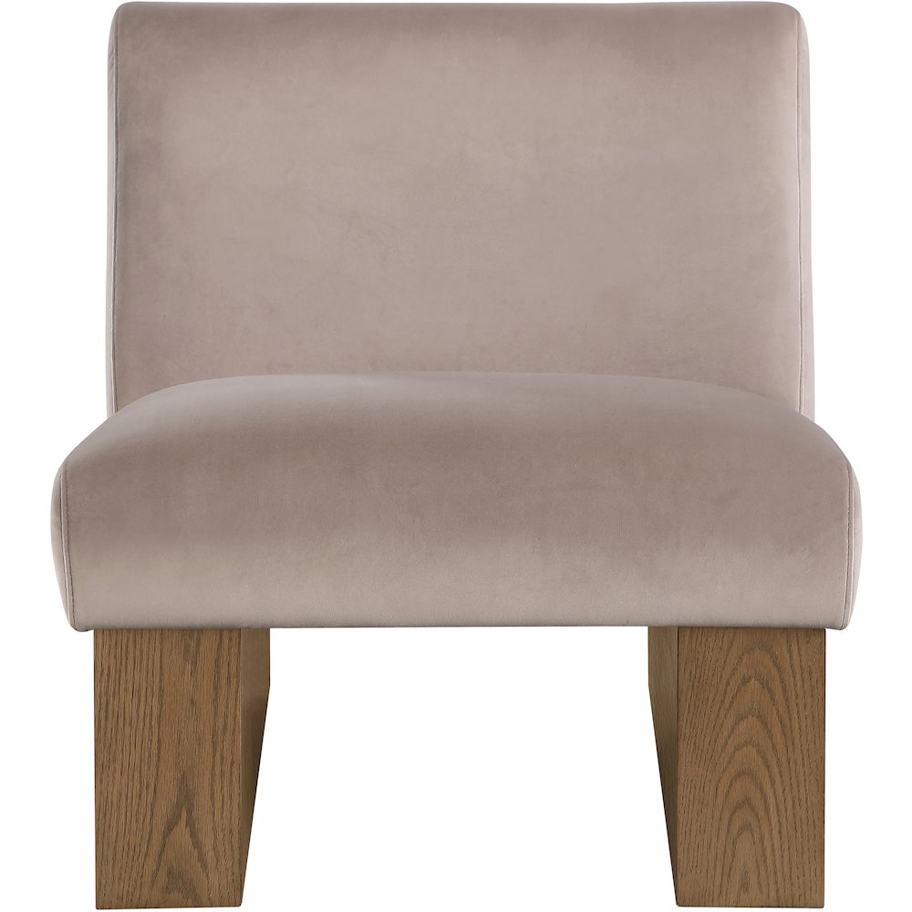 Vantage Taupe Velvet Performance Fabric Upholstered Accent Chair