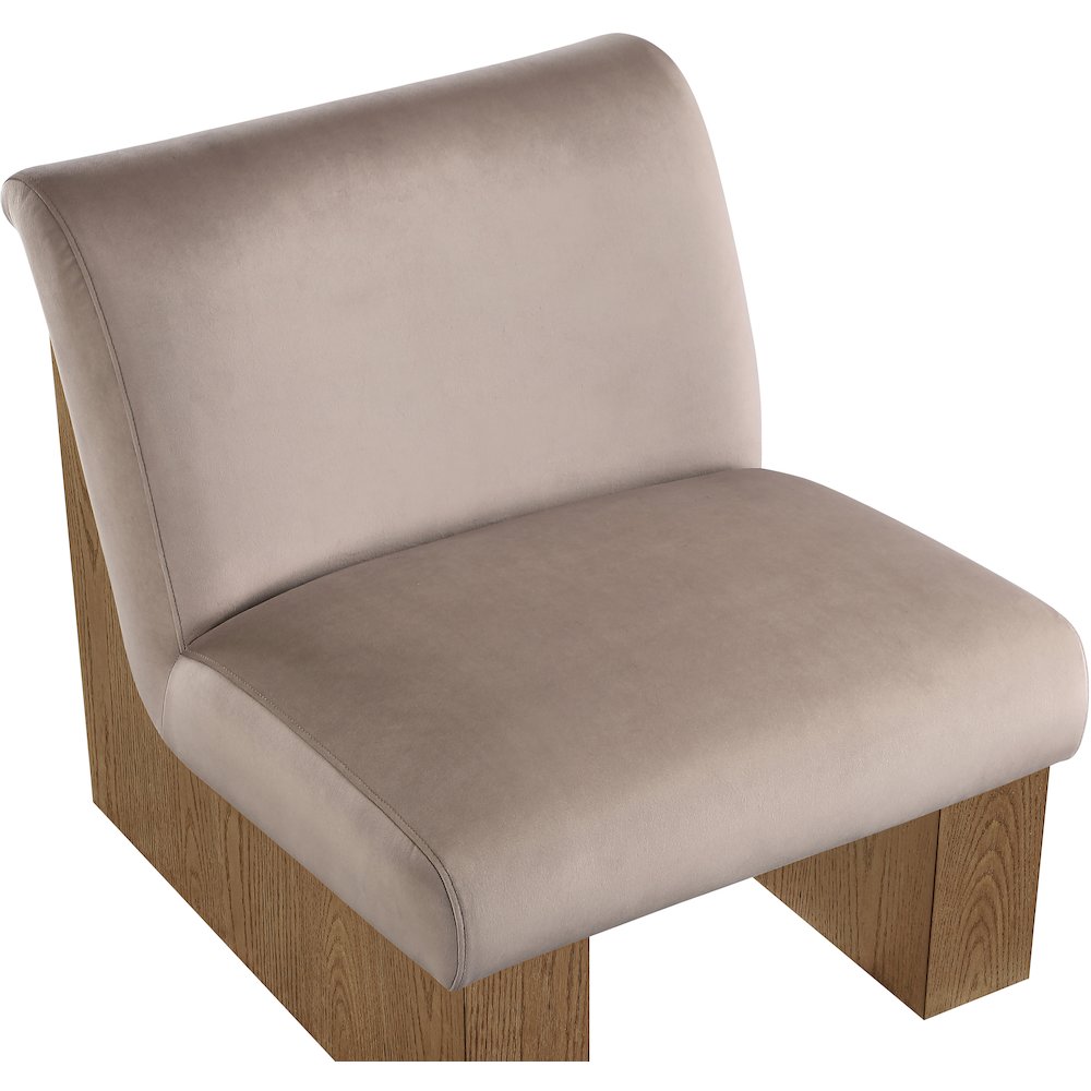 Vantage Taupe Velvet Performance Fabric Upholstered Accent Chair