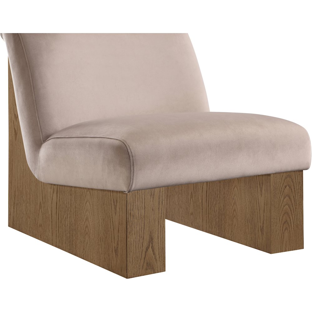 Vantage Taupe Velvet Performance Fabric Upholstered Accent Chair