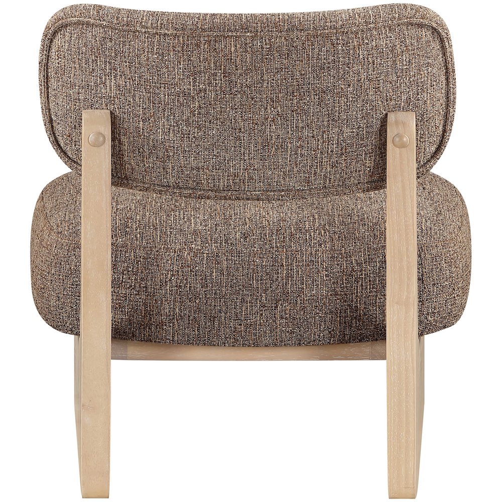 Vetra Brown Linen Textured Fabric Upholstered Accent Chair