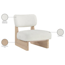 Vetra Cream Linen Textured Fabric Upholstered Accent Chair