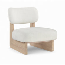 Vetra Cream Linen Textured Fabric Upholstered Accent Chair