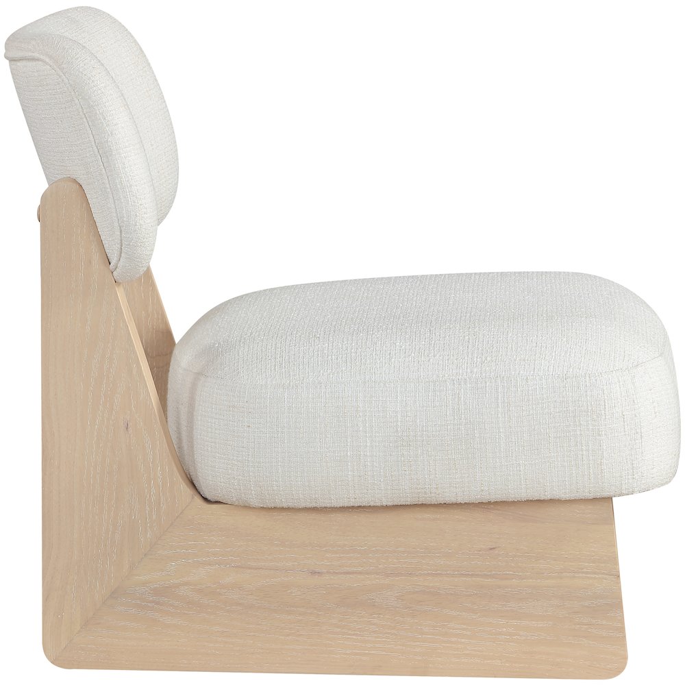 Vetra Cream Linen Textured Fabric Upholstered Accent Chair