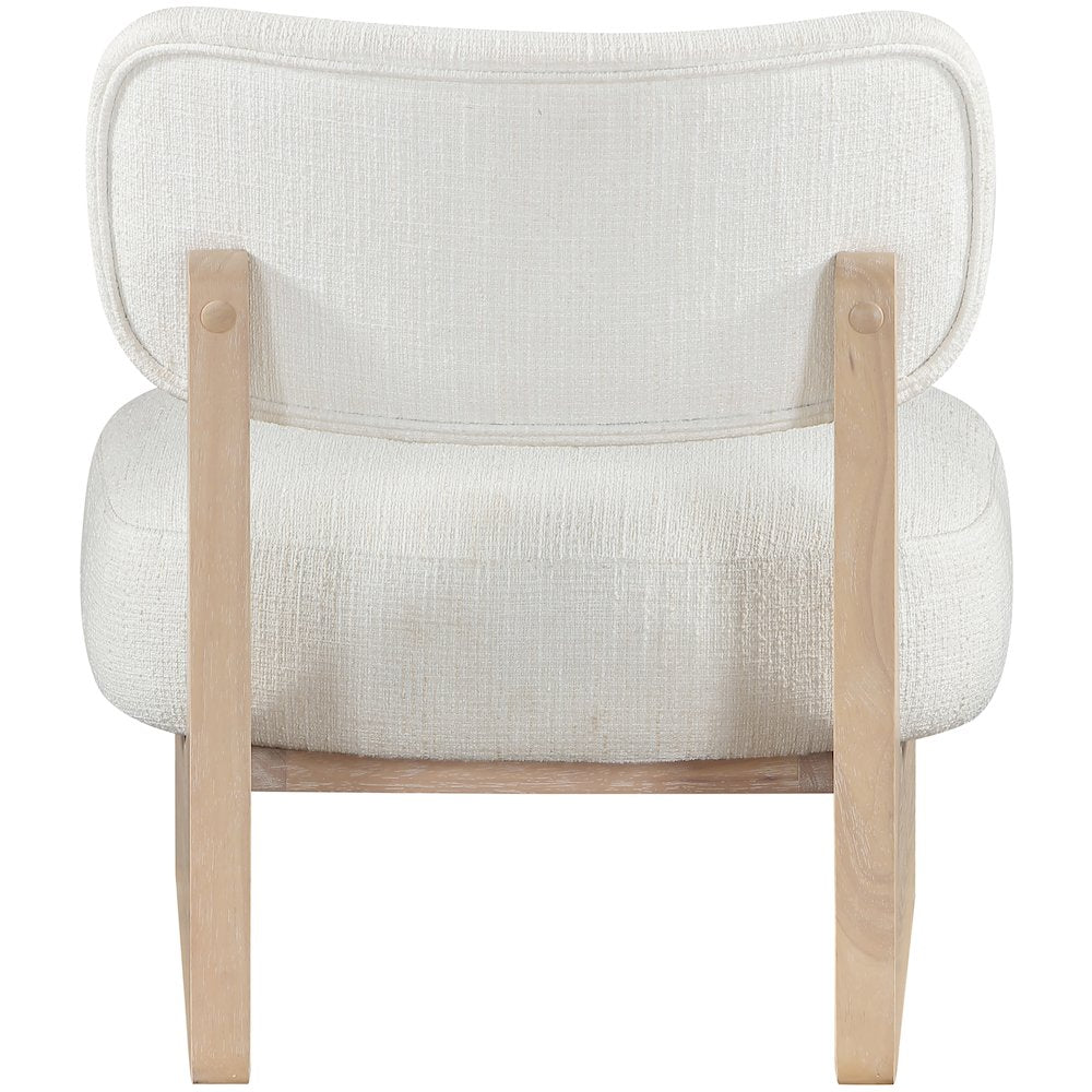 Vetra Cream Linen Textured Fabric Upholstered Accent Chair