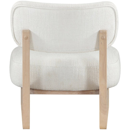 Vetra Cream Linen Textured Fabric Upholstered Accent Chair