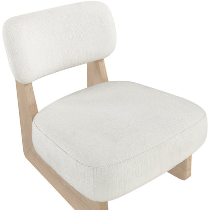 Vetra Cream Linen Textured Fabric Upholstered Accent Chair