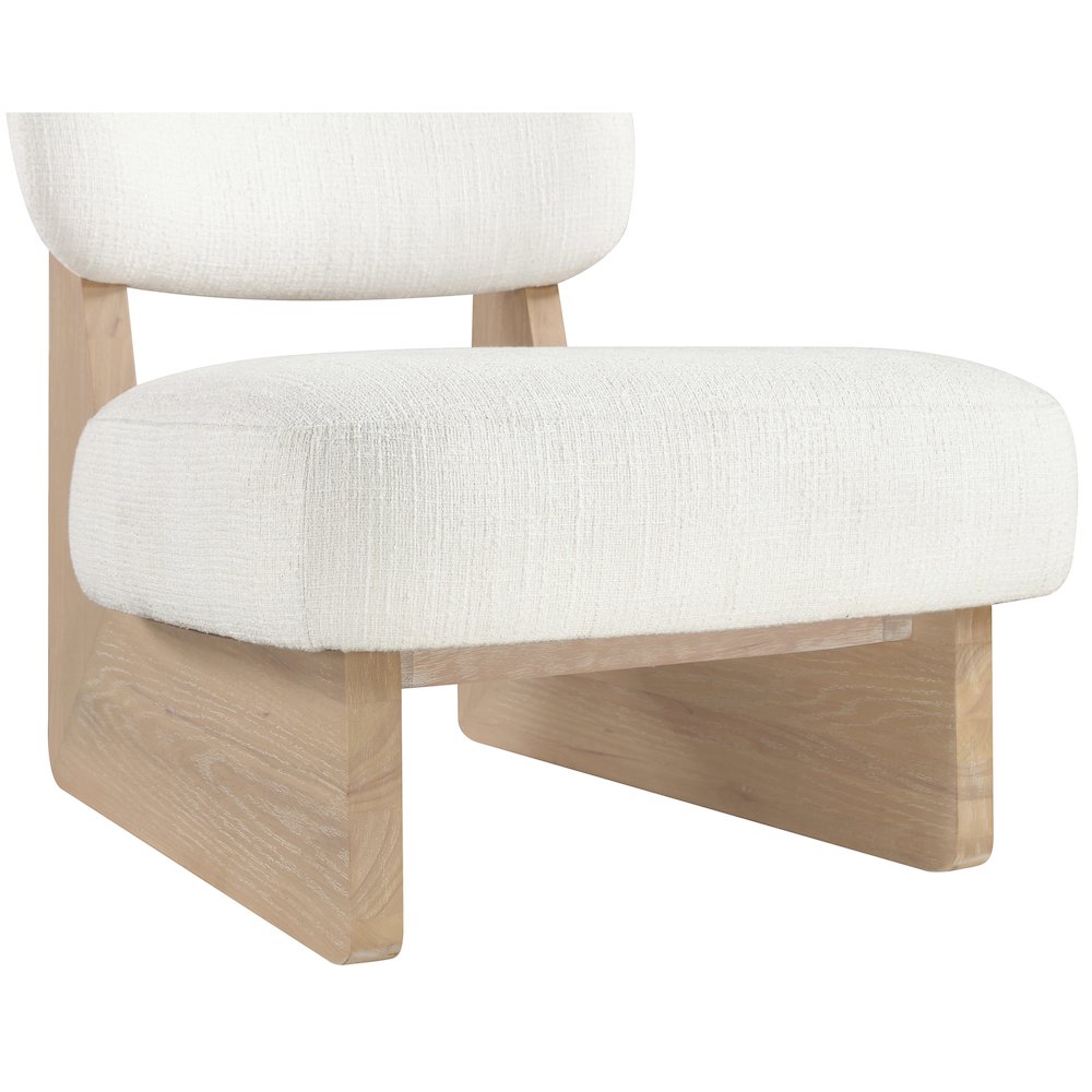 Vetra Cream Linen Textured Fabric Upholstered Accent Chair