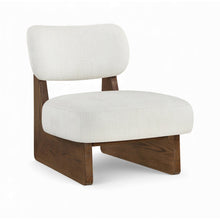 Vetra Cream Linen Textured Fabric Upholstered Accent Chair