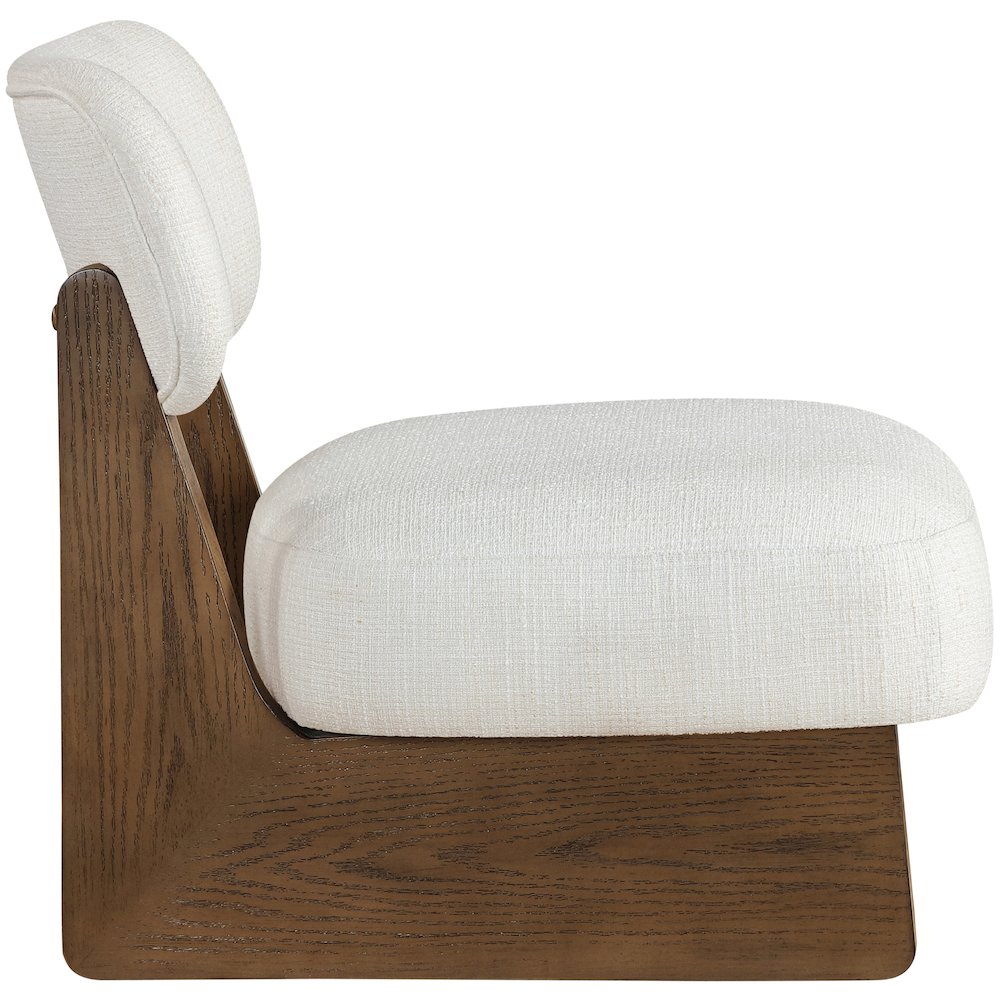 Vetra Cream Linen Textured Fabric Upholstered Accent Chair