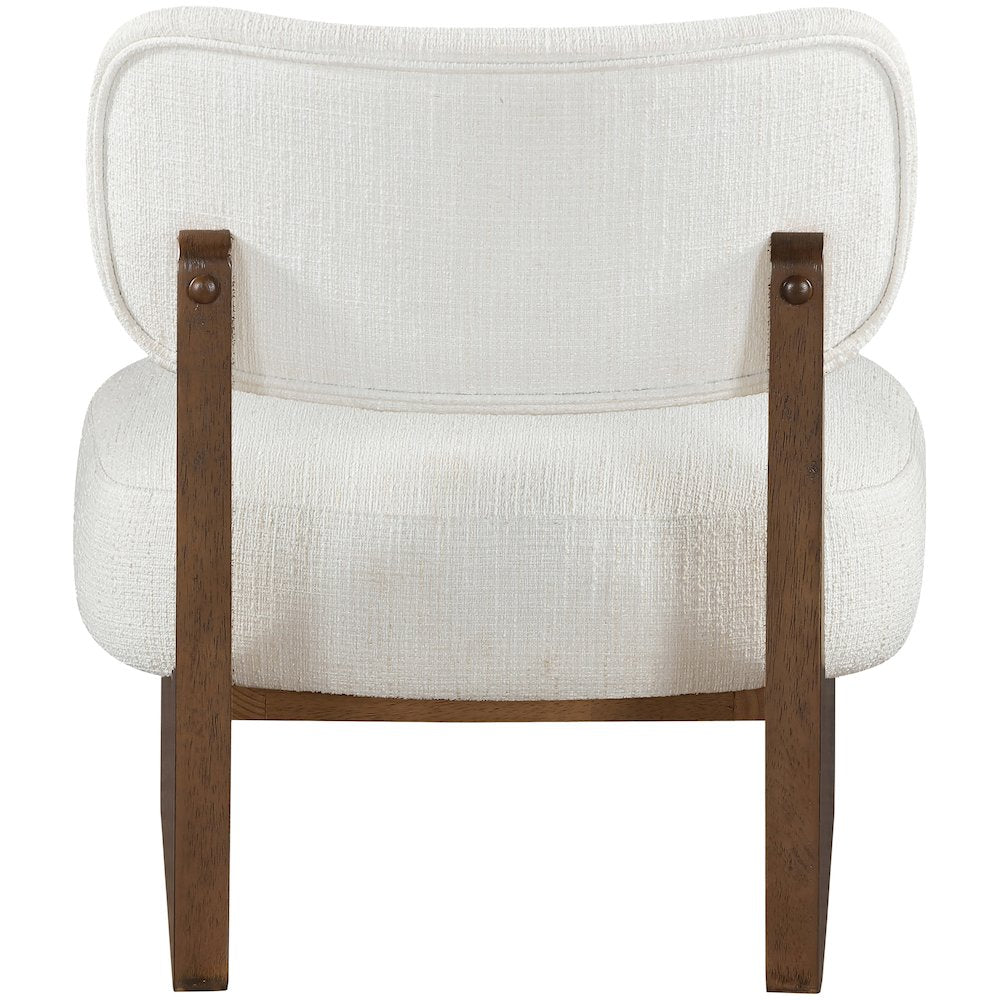 Vetra Cream Linen Textured Fabric Upholstered Accent Chair