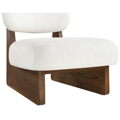 Vetra Cream Linen Textured Fabric Upholstered Accent Chair