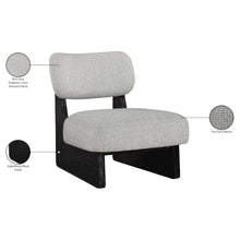 Vetra Grey Linen Textured Fabric Upholstered Accent Chair