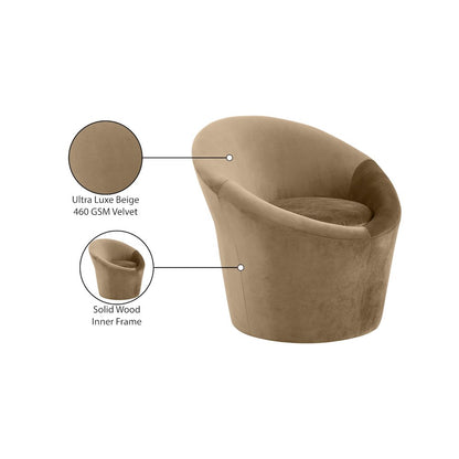 Tristan Beige Velvet Accent Chair