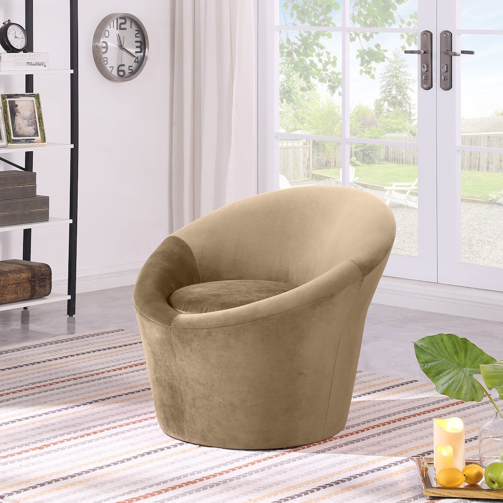 Tristan Beige Velvet Accent Chair