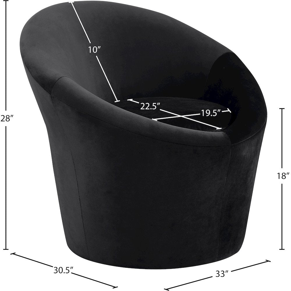 Tristan Black Velvet Accent Chair