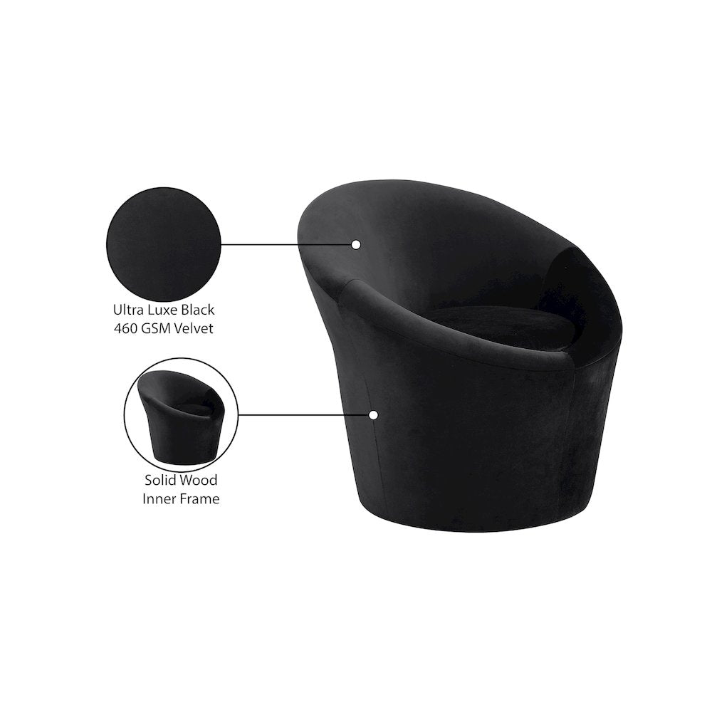Tristan Black Velvet Accent Chair