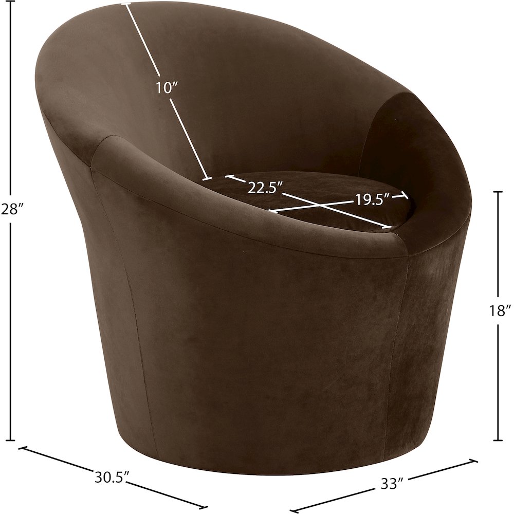 Tristan Brown Velvet Accent Chair