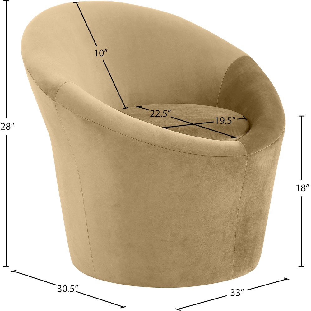 Tristan Camel Velvet Accent Chair