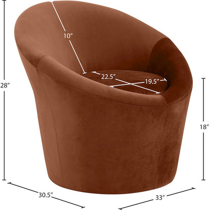Tristan Cognac Velvet Accent Chair