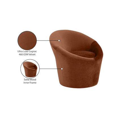 Tristan Cognac Velvet Accent Chair