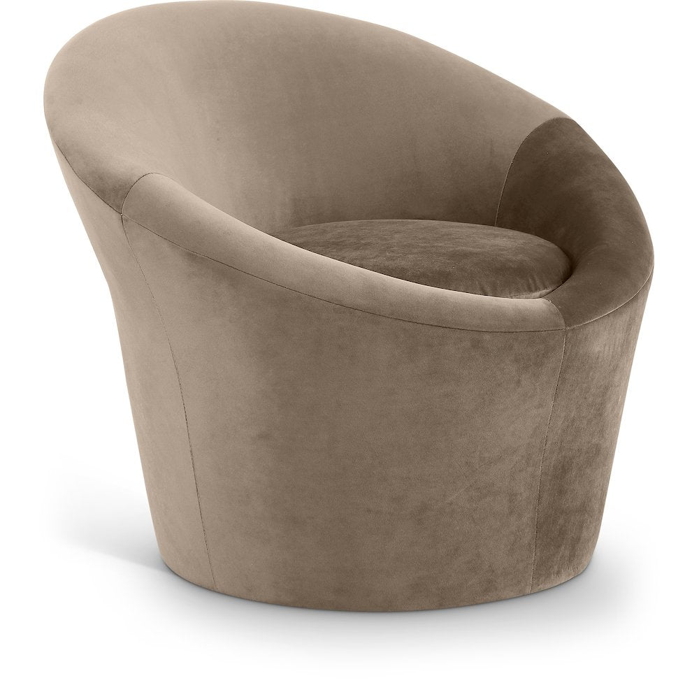 Tristan Taupe Velvet Accent Chair
