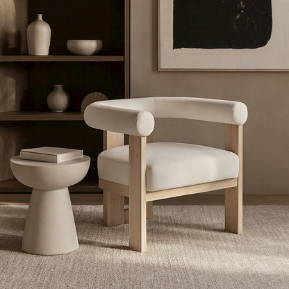 Arienzo Cream Velvet Upholstered Accent Chair