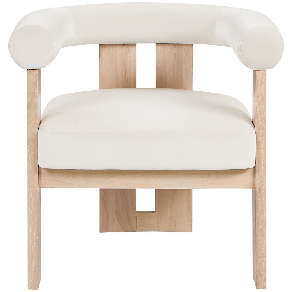 Arienzo Cream Velvet Upholstered Accent Chair