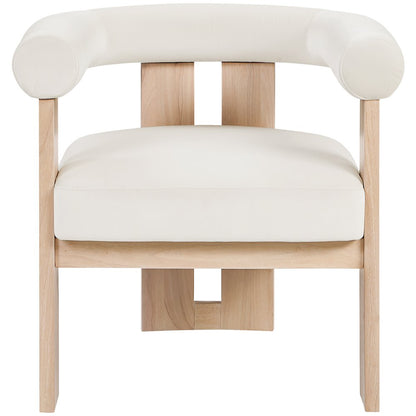 Arienzo Cream Velvet Upholstered Accent Chair
