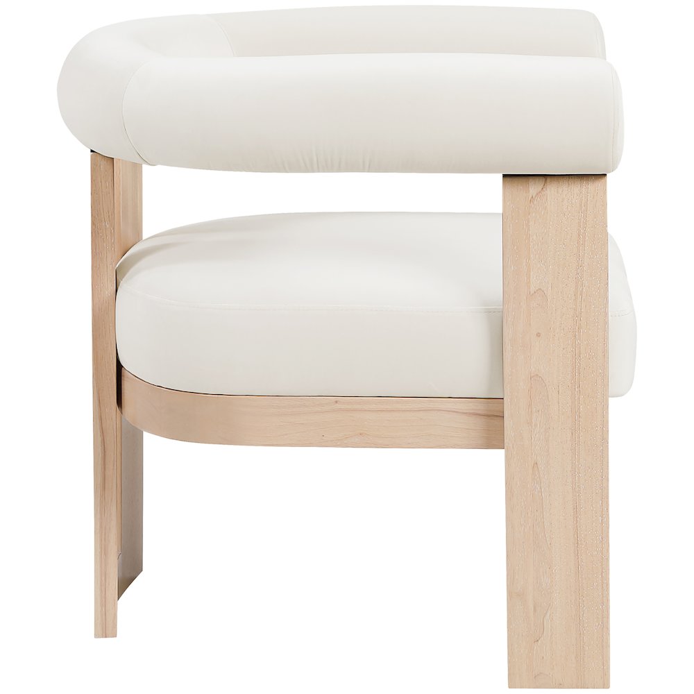 Arienzo Cream Velvet Upholstered Accent Chair
